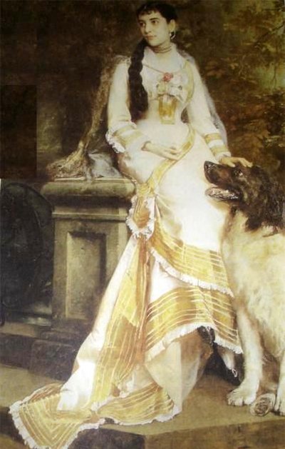 Portrait of Ana Clara Breves de Moraes Costa - Madame Haritoff by Gustav Karl Ludwig Richter